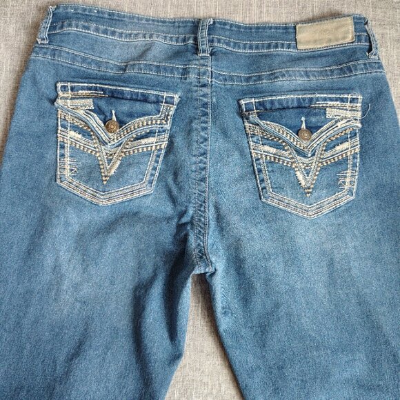 Vigoss VGS Jeans Womens Size 12 (33x29) Loose Straight Embellished Flap Western - Picture 10 of 13